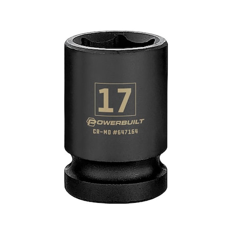 Powerbuilt 1/2" Drive 17Mm Impact Socket 647164